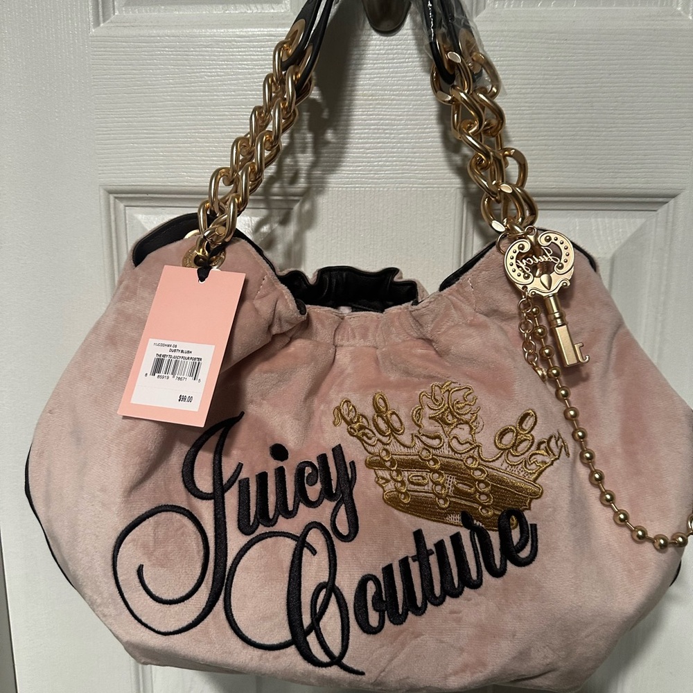 Juicy Couture the key to juicy four poster purse dusty blush